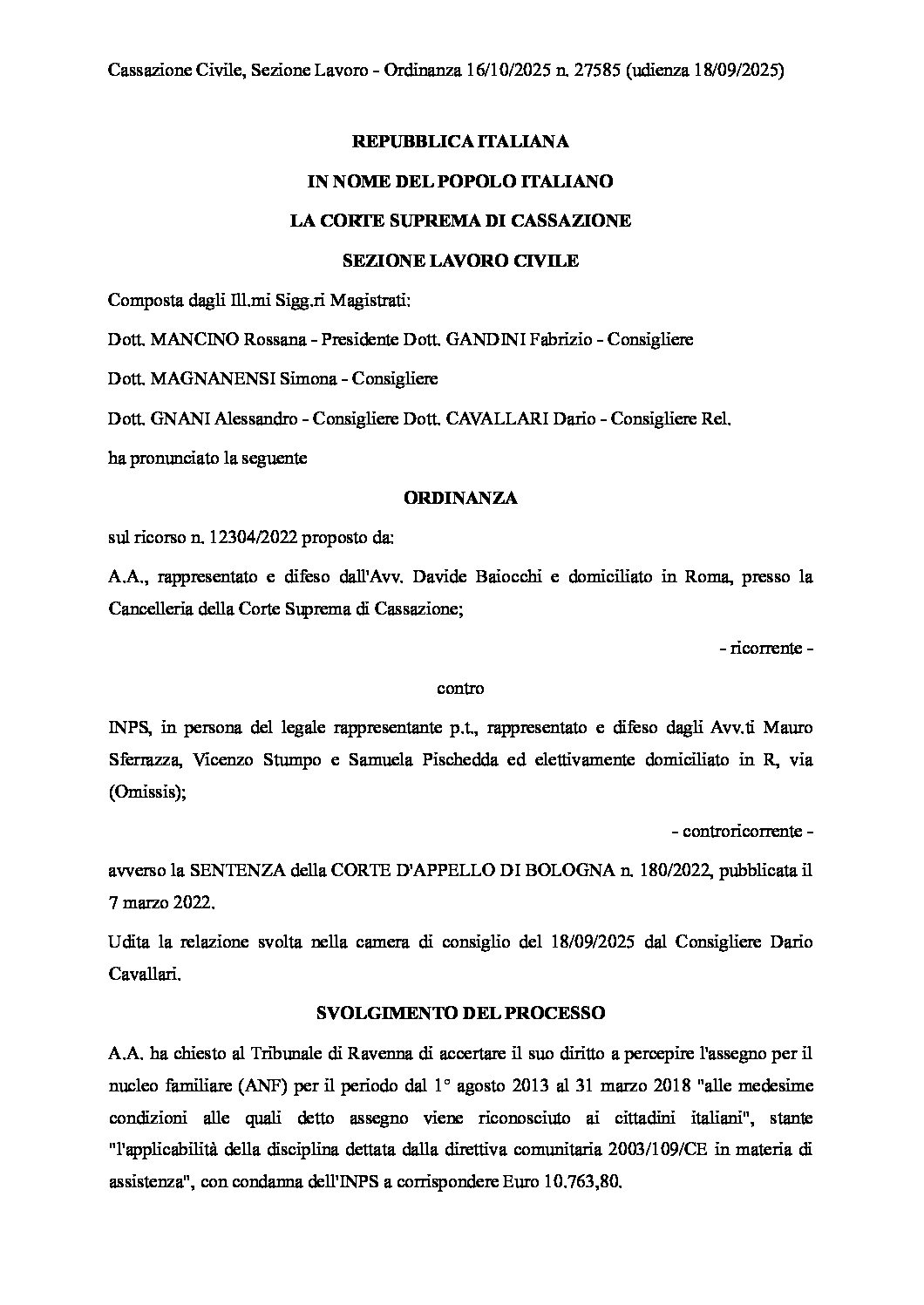 Ordinanza Cass Civ 27585_2025